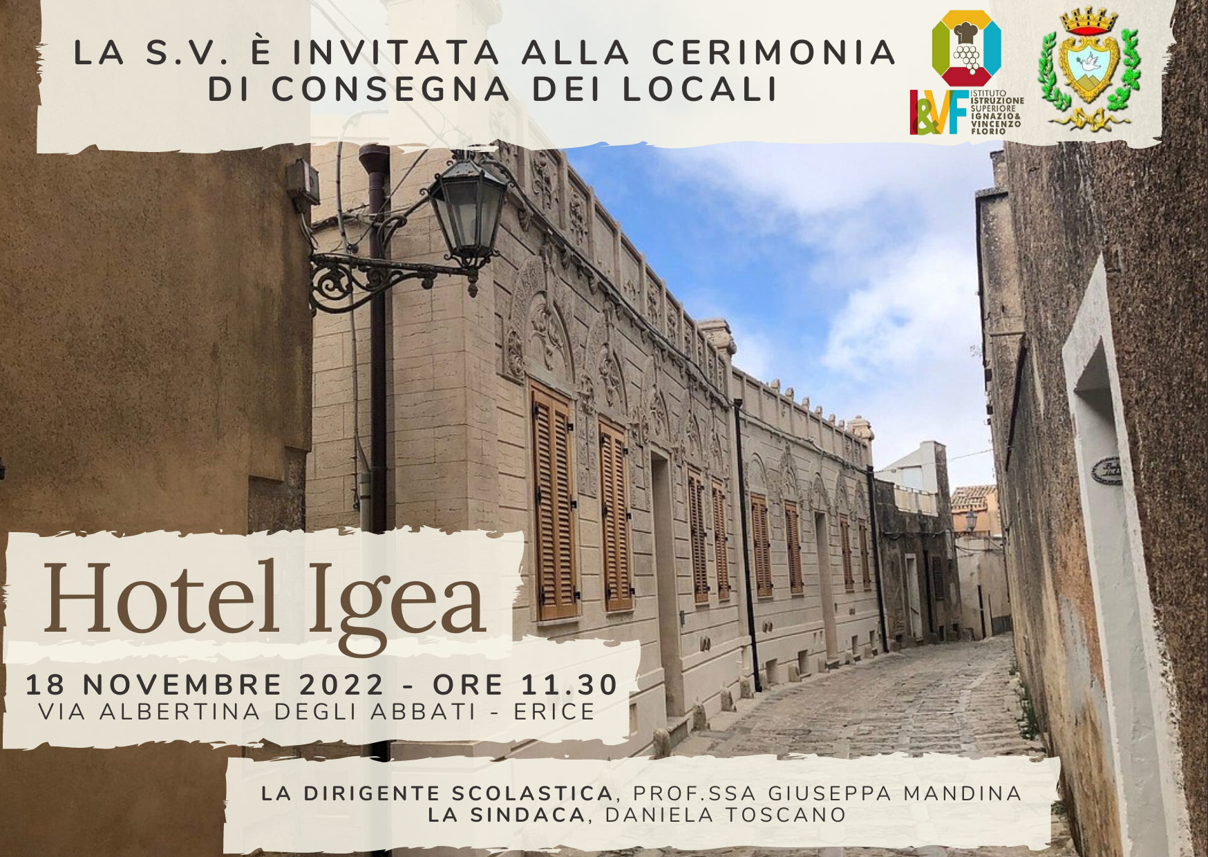 Domani alle 11.30 la consegna dell’ex Hotel Igea all’I. e V. Florio di Erice