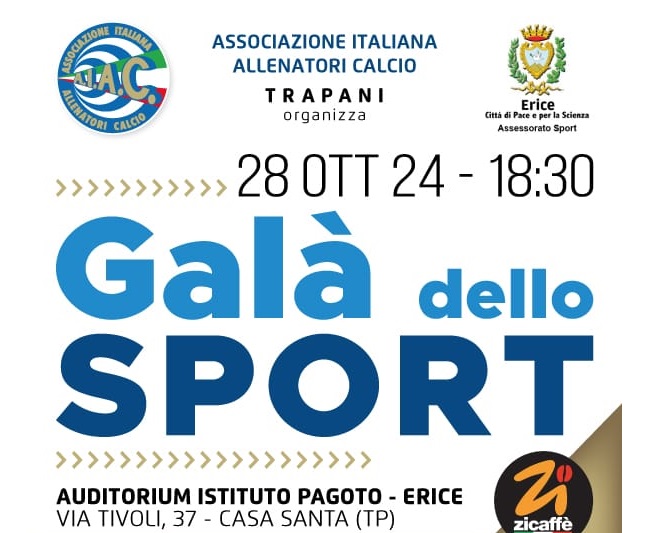 Lunedì 28 ottobre 2024 il "Terzo Gala dello Sport AIAC"