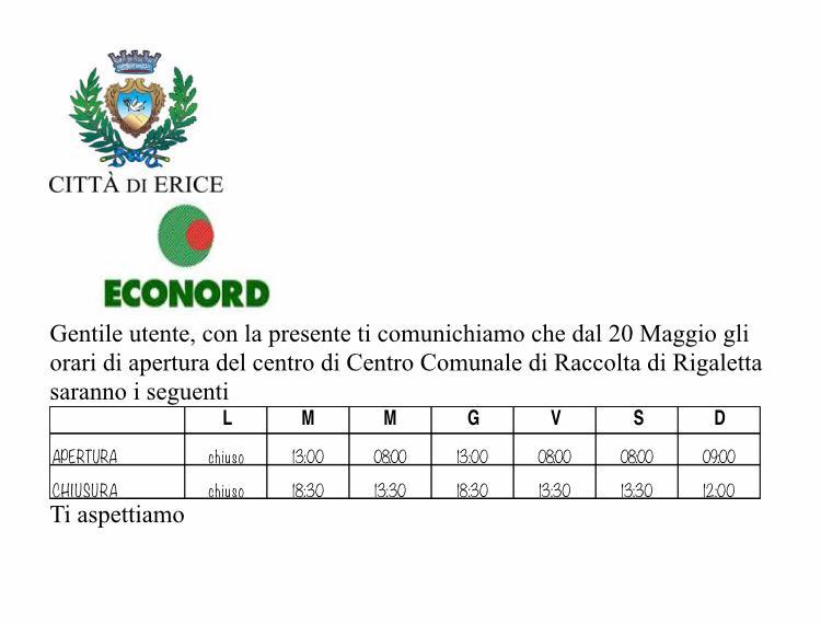 Modalità di accesso al CCR di Rigaletta, ripristinati gli orari ordinari