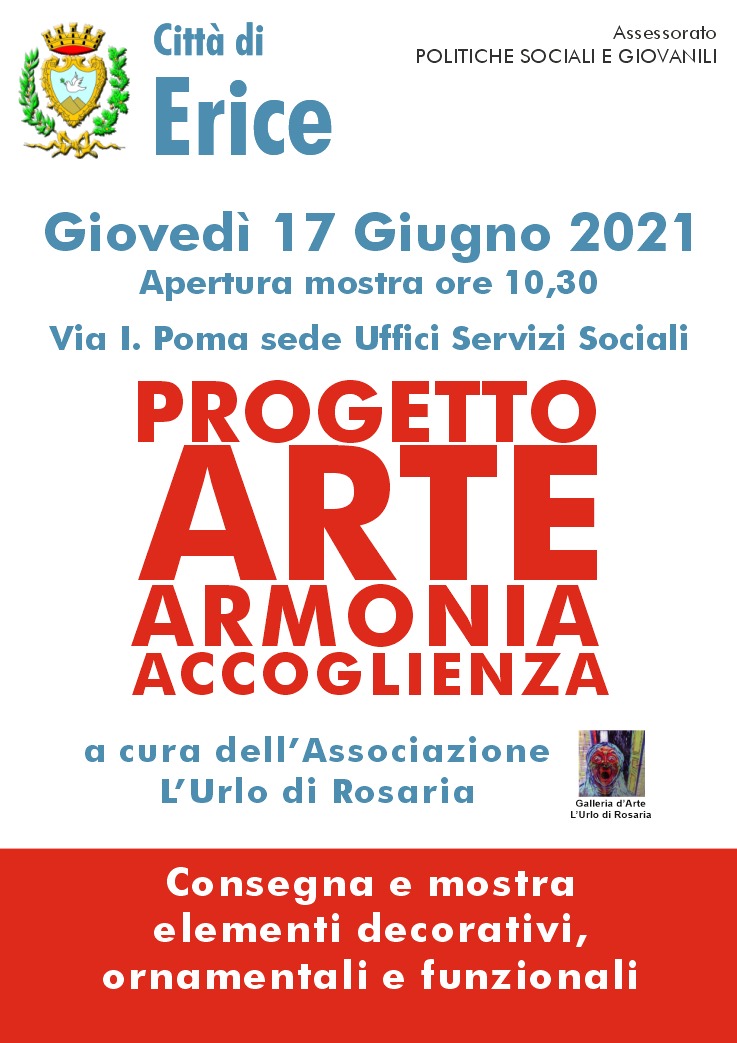 Giovedì l’apertura della mostra “Progetto Arte, Armonia, Accoglienza”