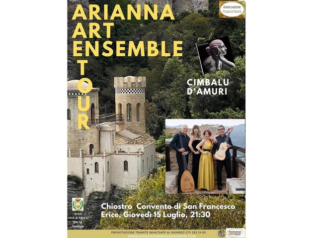 Stasera il concerto "Cimbalu d'Amuri" al Chiostro dell’Istituto Wigner-San Francesco (ore 21.30)