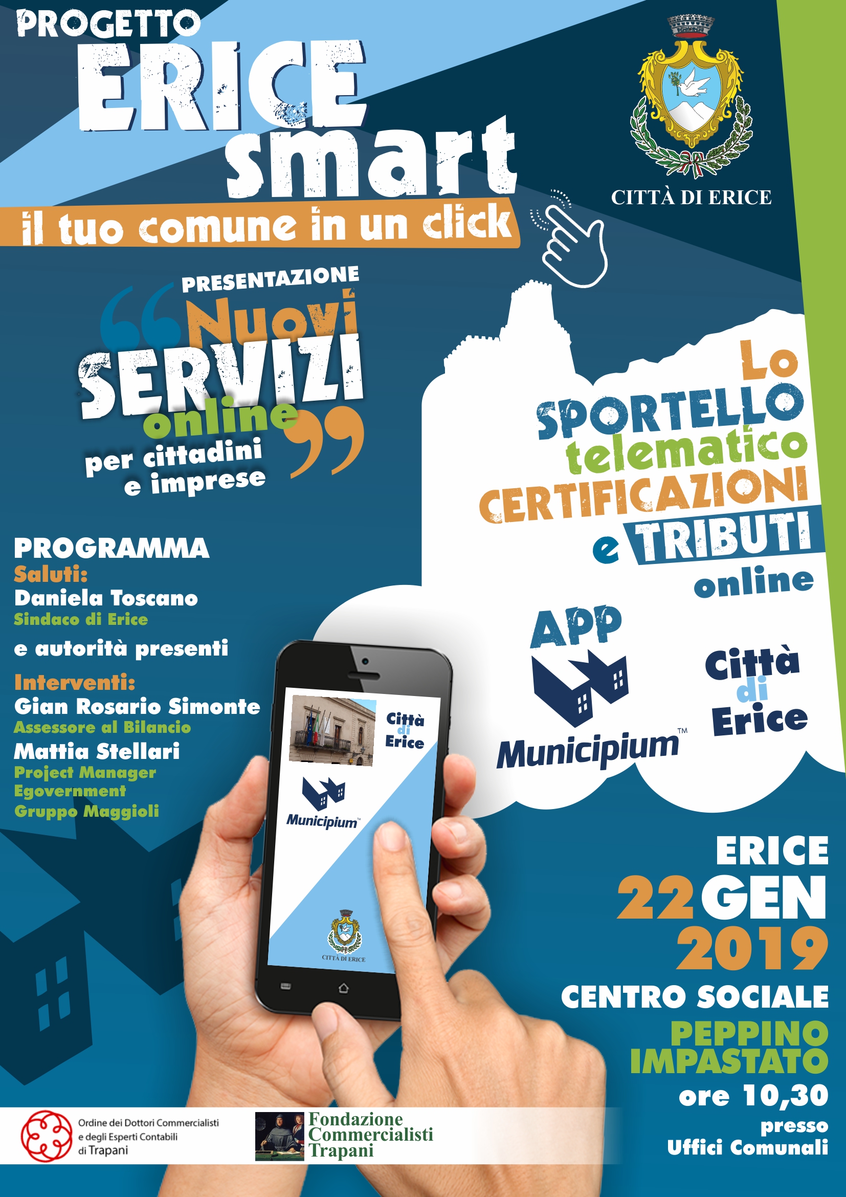 Progetto “ERICE SMART”: domani la presentazione  del nuovo Portale “Servizi ONLINE”
