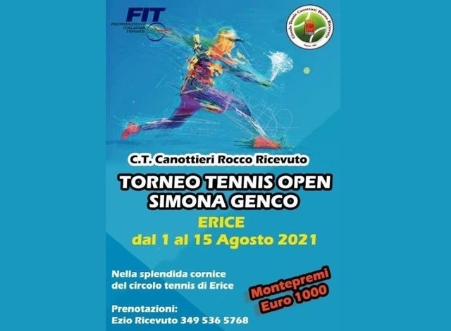 Parte domenica al Circolo Tennis di Erice il Memorial Simona Genco, torneo open federale
